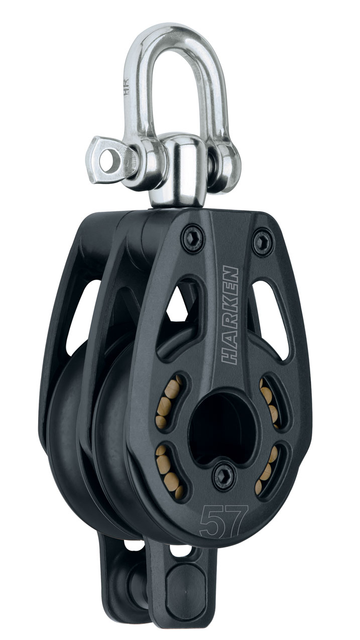 Harken Black Magic 57 mm Air Doppelblock mit Wirbel und Hundsfott